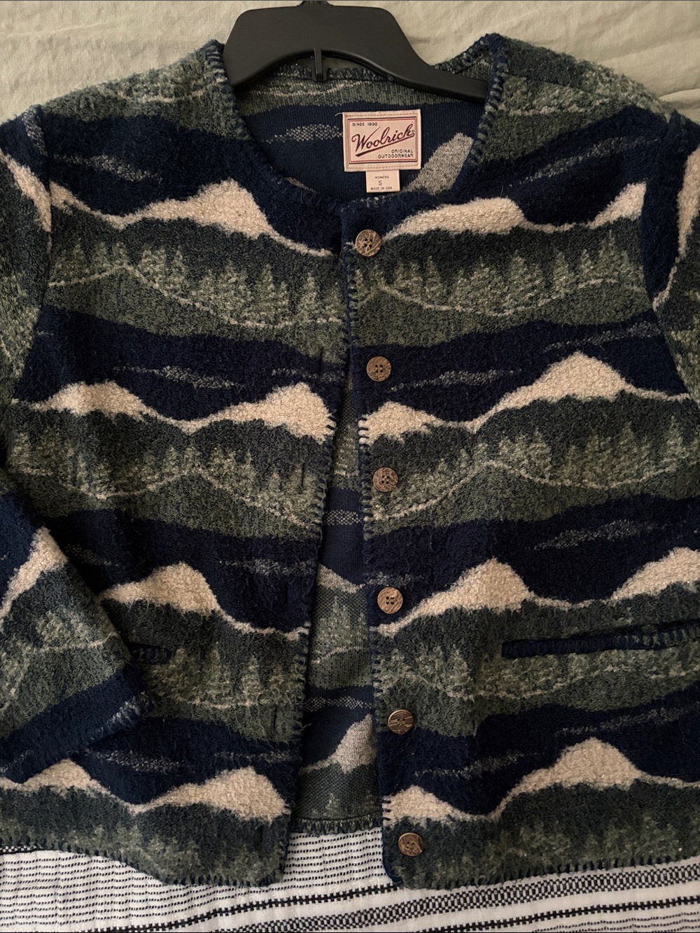 Vintage Woolrich Mountain Forest Fleece Sweater Cardigan - Picture 2 of 10